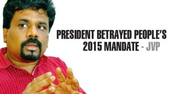 President betrayed people’s 2015 mandate – JVP