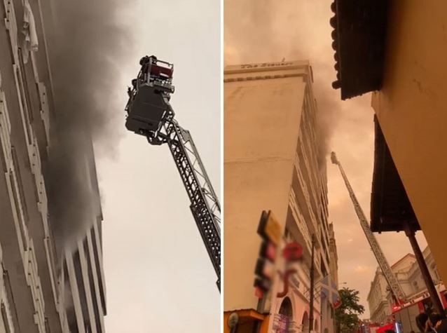 fire at stewars hotel in fort sri lanka
