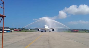 LNP – SriLankan Airlines’ new Airbus A330-200 lands after low-altitude flyover